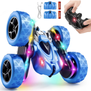 Zalneo Remote Control Stunt Car 4WD 360° Flip Double‑Sided RC Cars, LED Light Bar, USB‑C Modular Battery